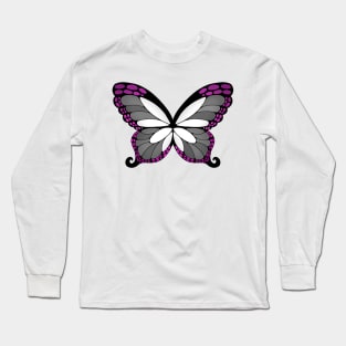 Butterfly Wings Asexual Pride Flag Long Sleeve T-Shirt